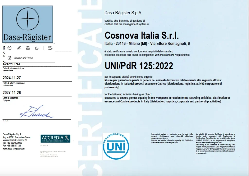 certificazione parità di genere